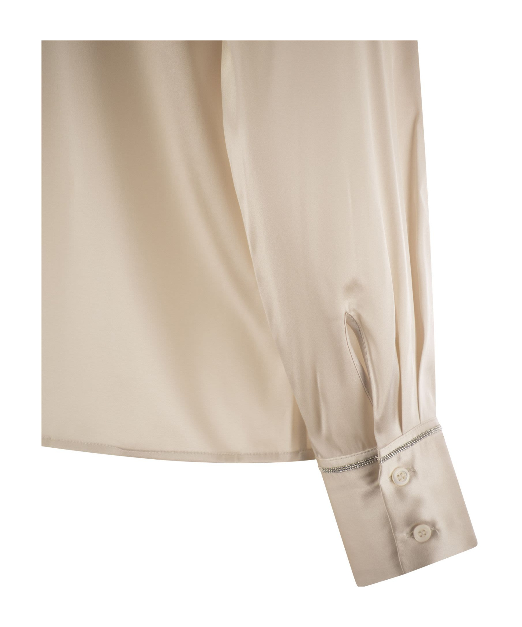 Peserico Women Silk Crepe Shirt In Nude