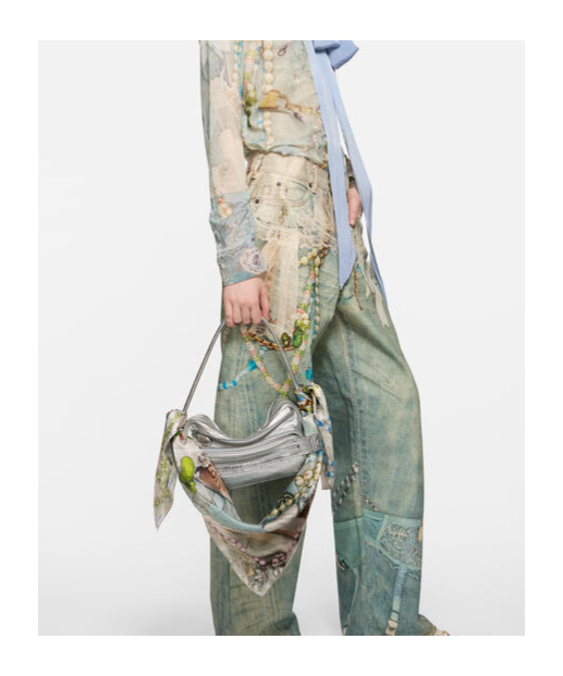 Acne Studios Patchwork Pearl Scarf In White