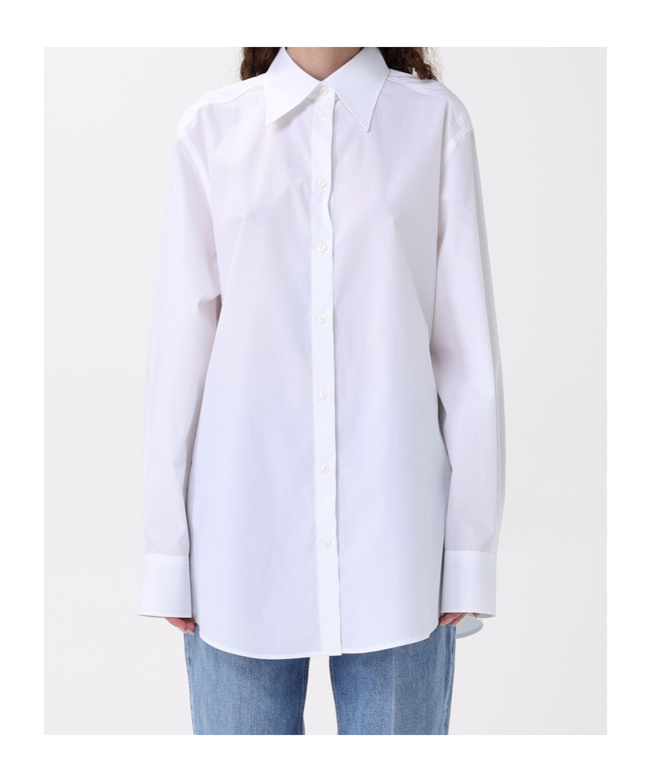 Dolce & Gabbana White Cotton Shirt In Blue