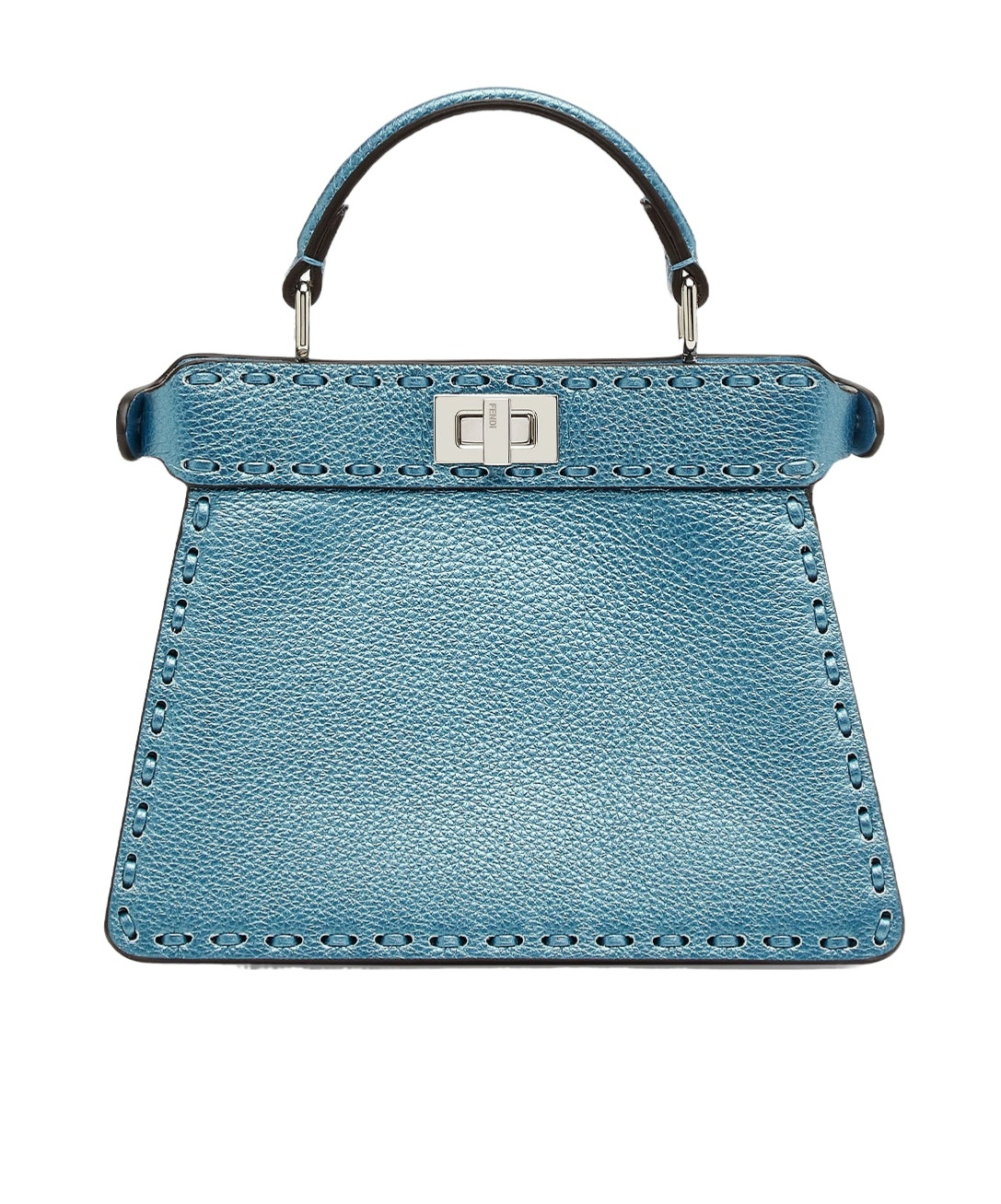 Fendi Petite Peekaboo Iseeu Leather Top Handle Bag In Blue