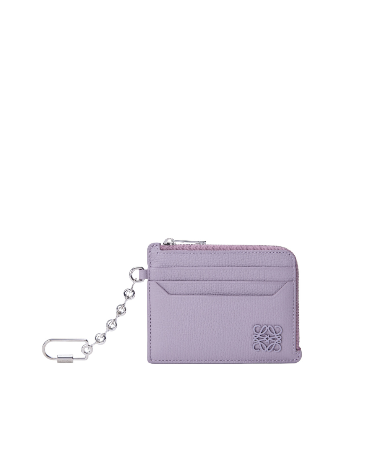 Loewe Anagram Square Coin Cardholder In Pebble Grained Calfskin In Purple