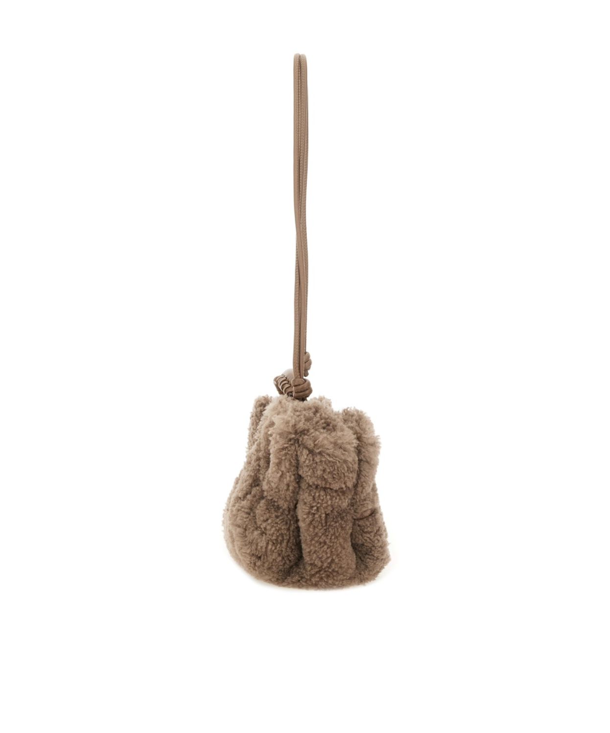 Hereu Textured Shoulder Bag Knotted Strap In Brown