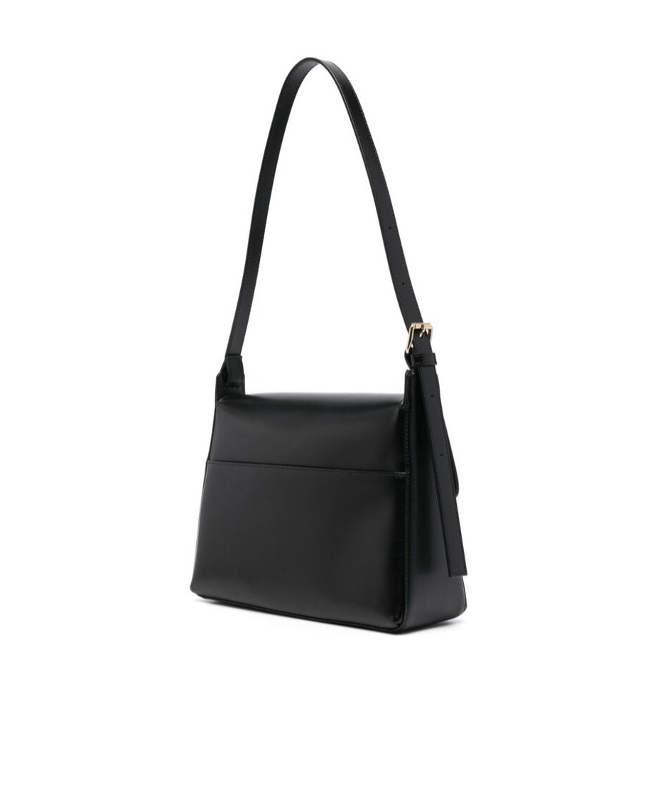 Apc Sac Virginie Flap Leather Shoulder Bag In Black