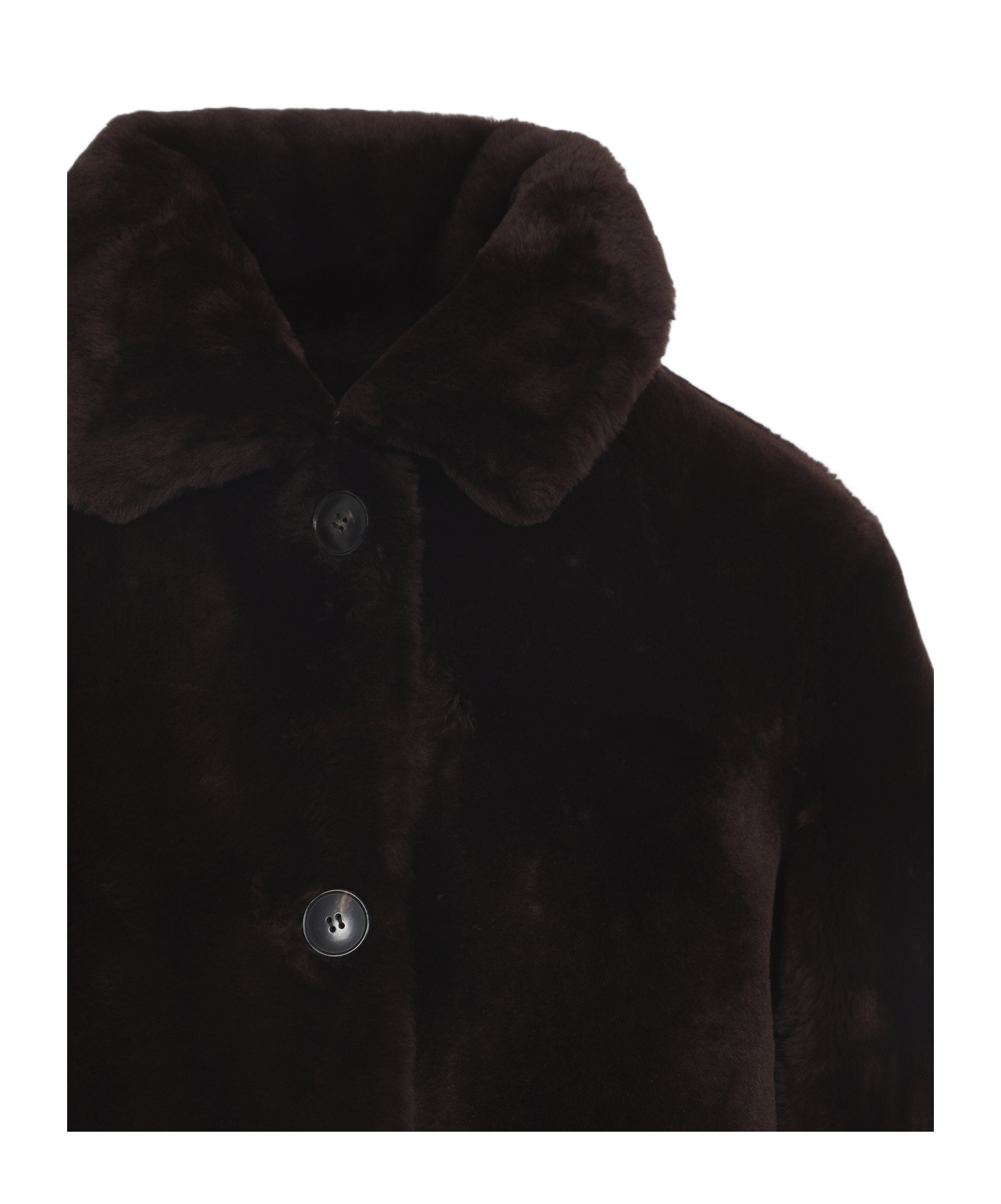 Yves Salomon Deep Grenat Lamb Shearling Jacket With Pointed Collar In Brown