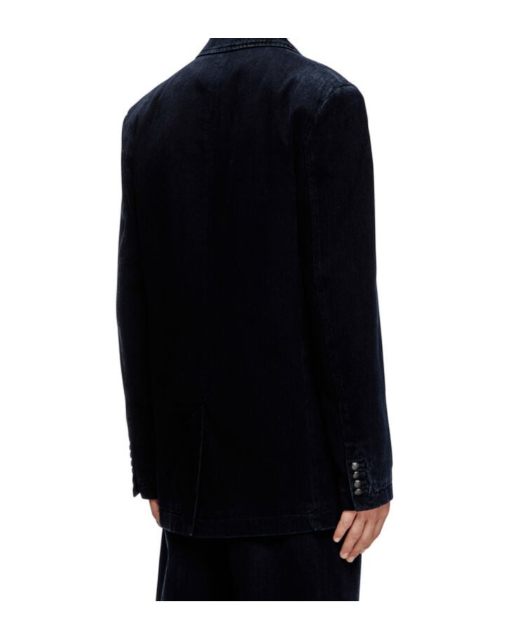 Diesel Blazer In Streaky Denim In Black