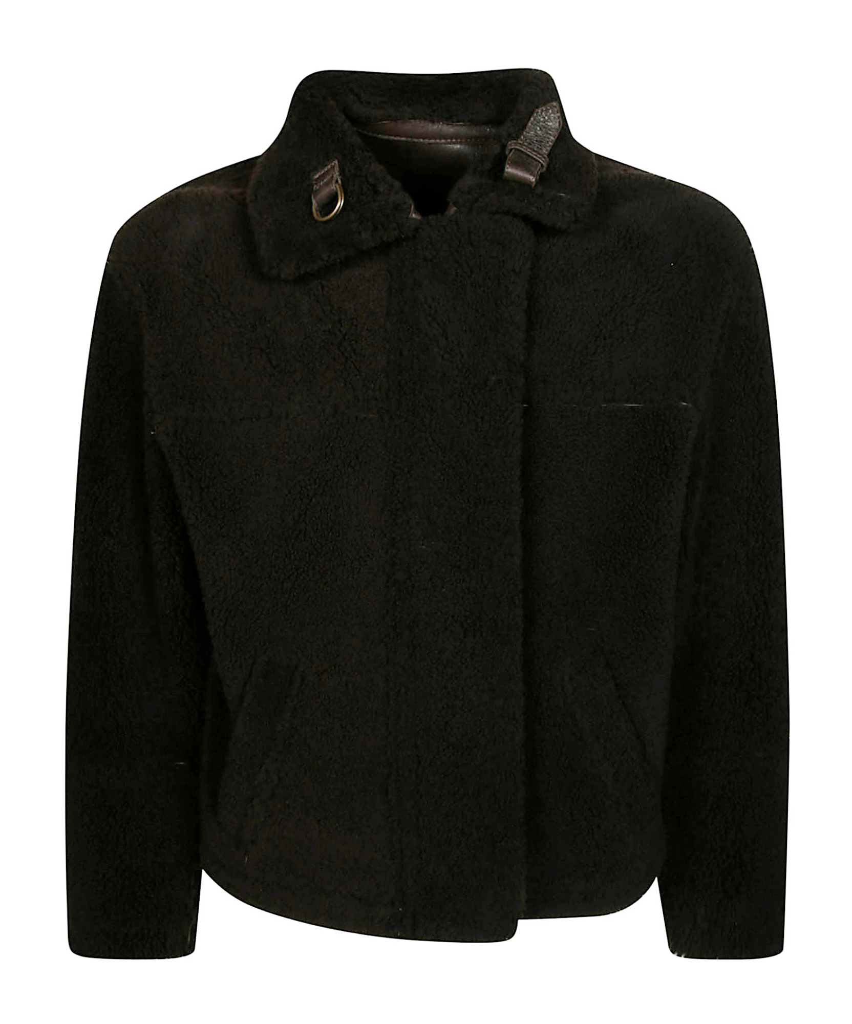 Salvatore Santoro Textured Black Leather Classic Bomber Jacket In Black
