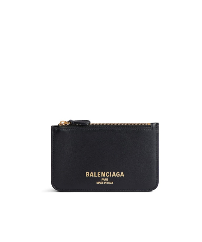 Balenciaga Cash 2.0 Long Change And Card Holder In Black