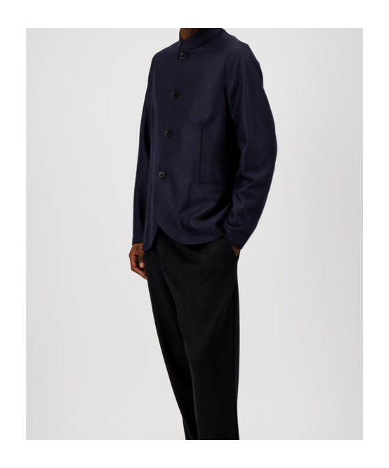 Harris Wharf London Nehru Jacket Light Pressed Wool In Blue