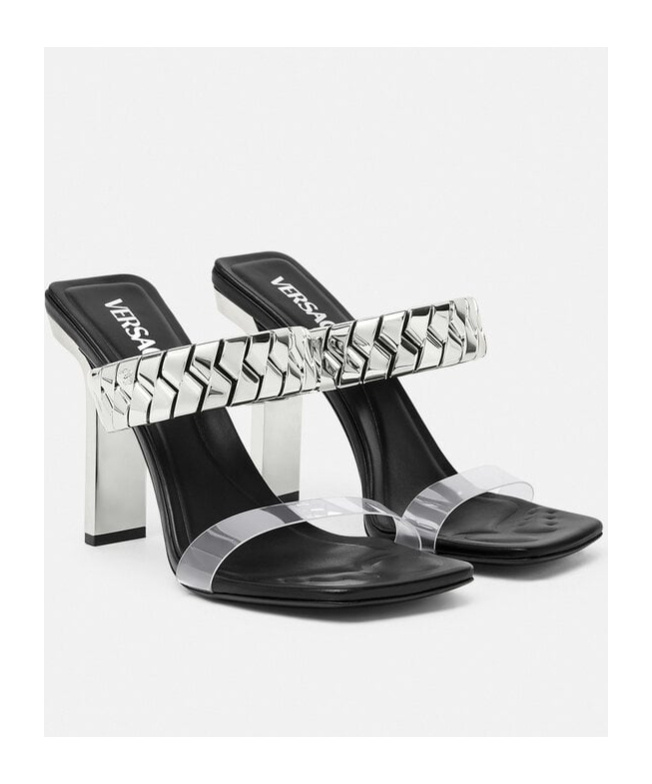 Versace 105mm Slice Sandals In Black