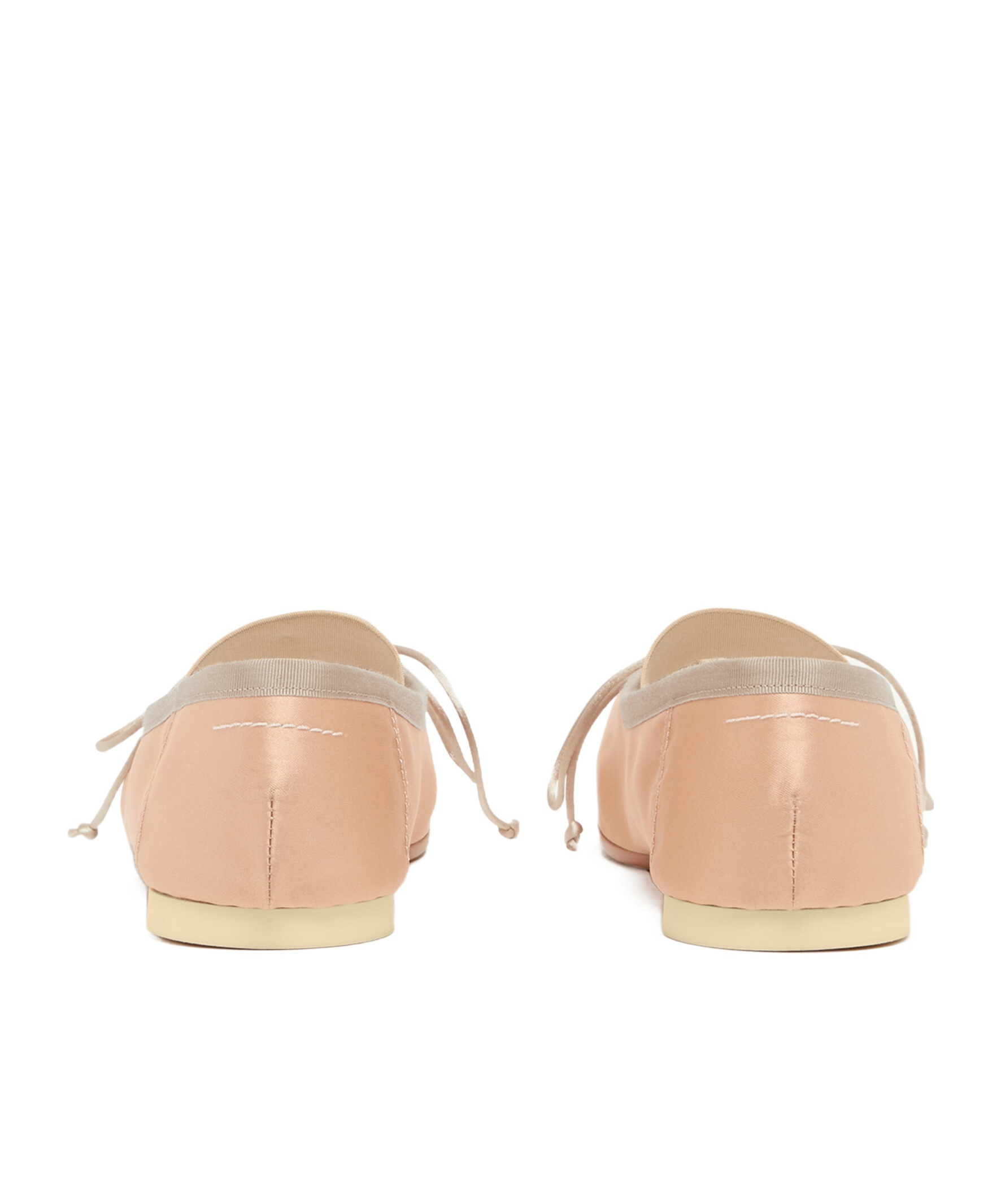 Mm6 Maison Margiela 5mm Ballet Fabric Ballerina Flats In Nude
