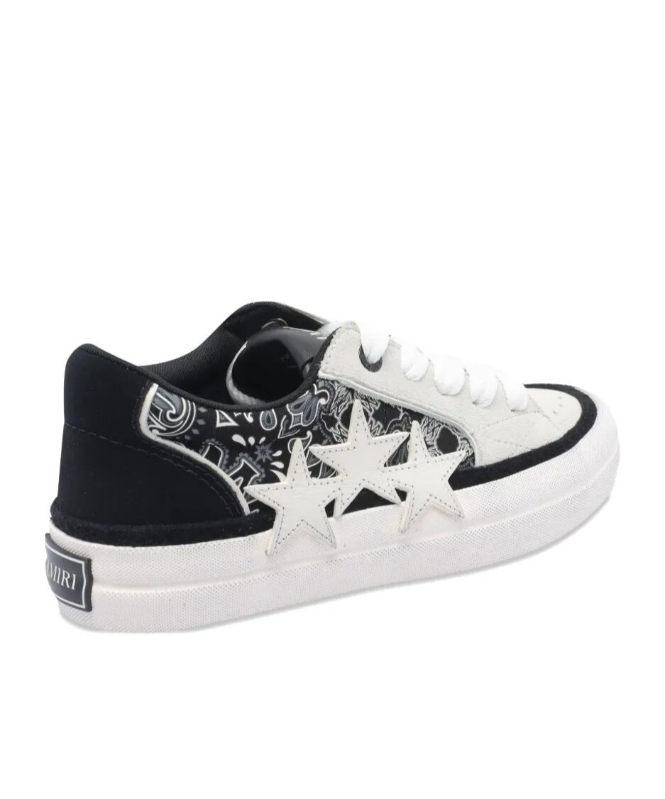 Amiri Sunset Skate Paisley-printed Suede Sneakers In Black