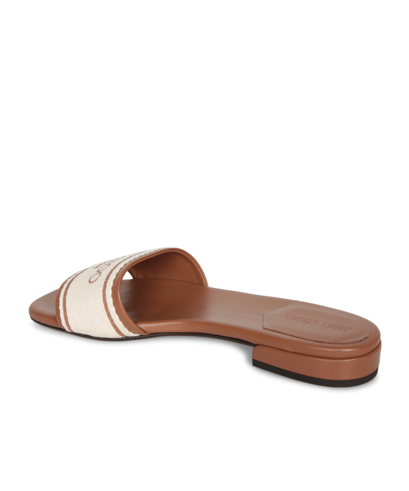 Jimmy Choo Joa Leather Flat Sandals With Round Toe In Animal Print