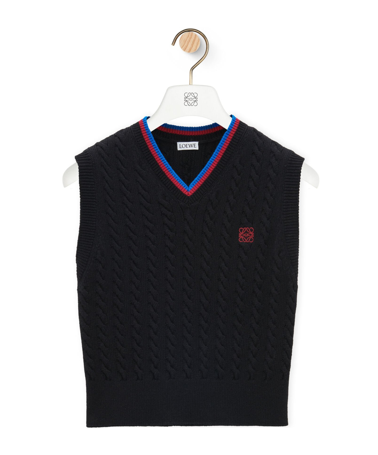 Loewe Cotton V-neck Vest In Black