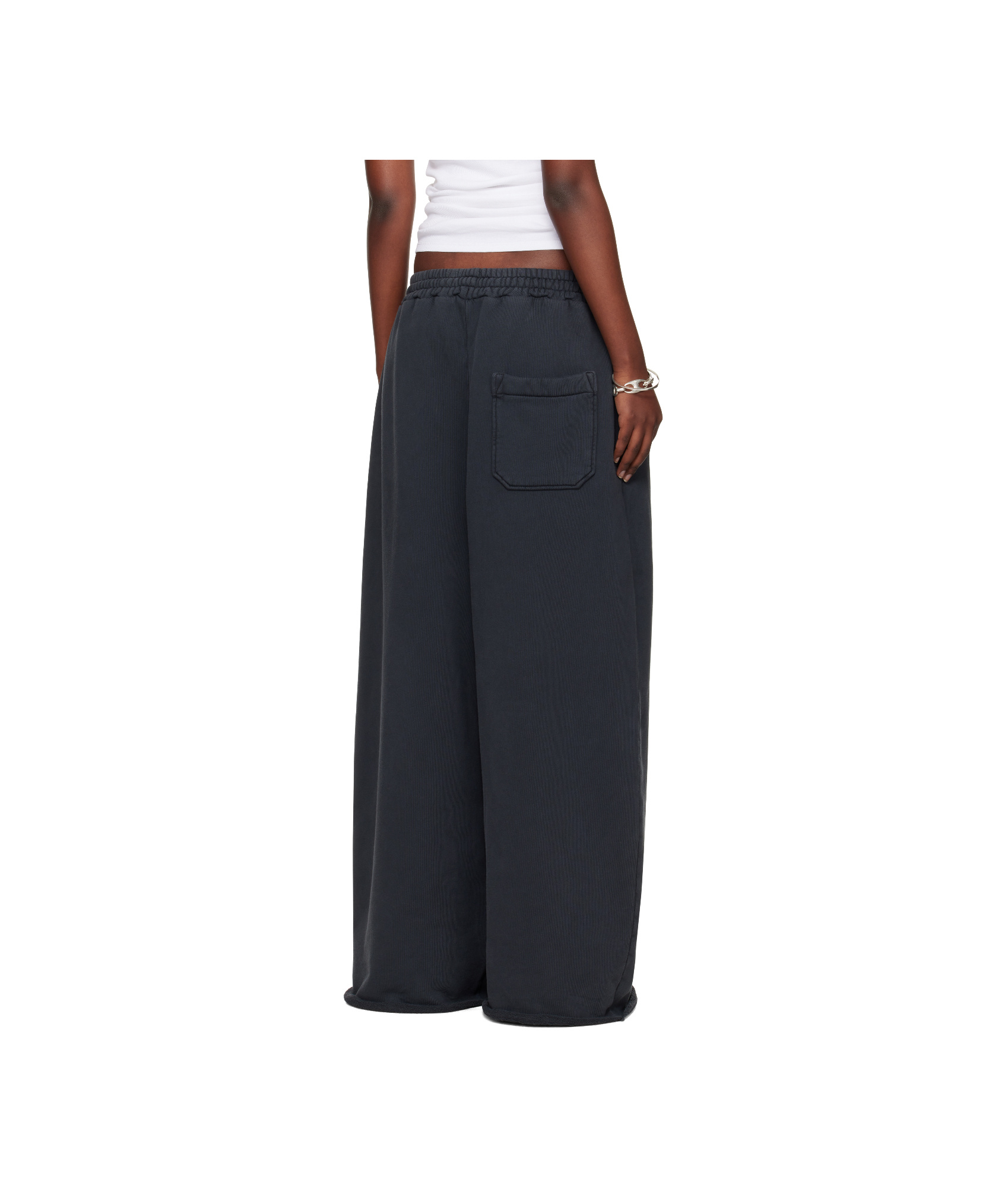 Lu'u Dan Black Raw-cut Bontan Sweatpants In Black