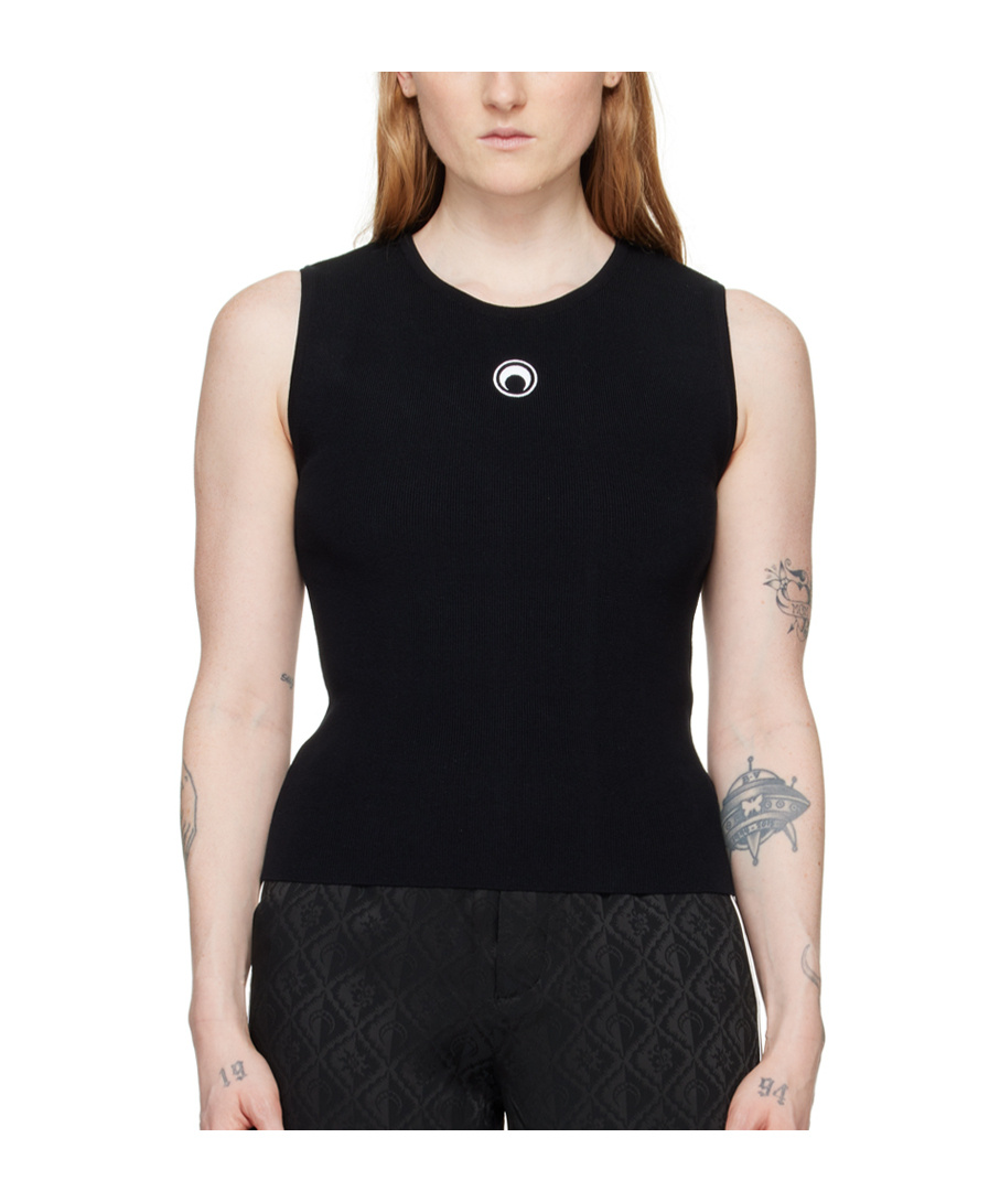 Marine Serre Black Moon Logo Vest In Black