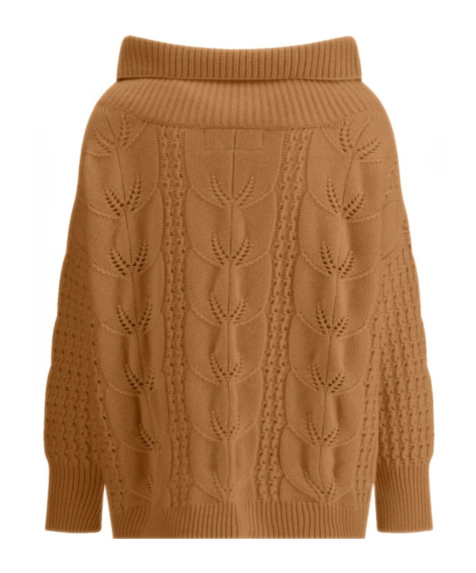 Ermanno Scervino Roll-neck Sweater In Brown