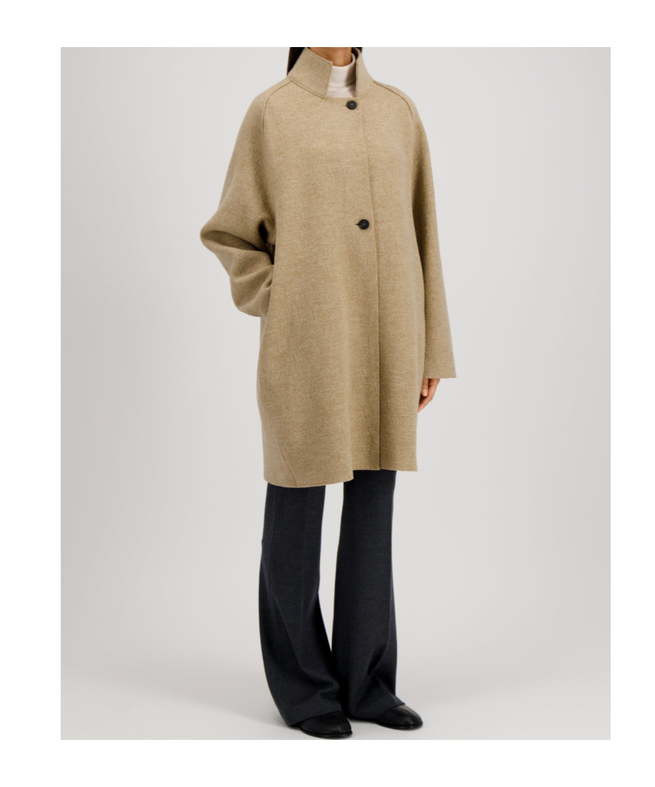 Harris Wharf London Raglan Cape Boiled Wool In Brown
