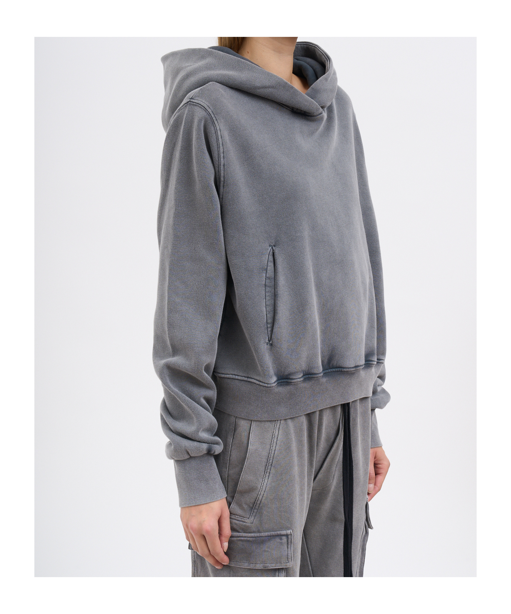 Thom Krom Felpa In Cotone Con Cappuccio In Gray