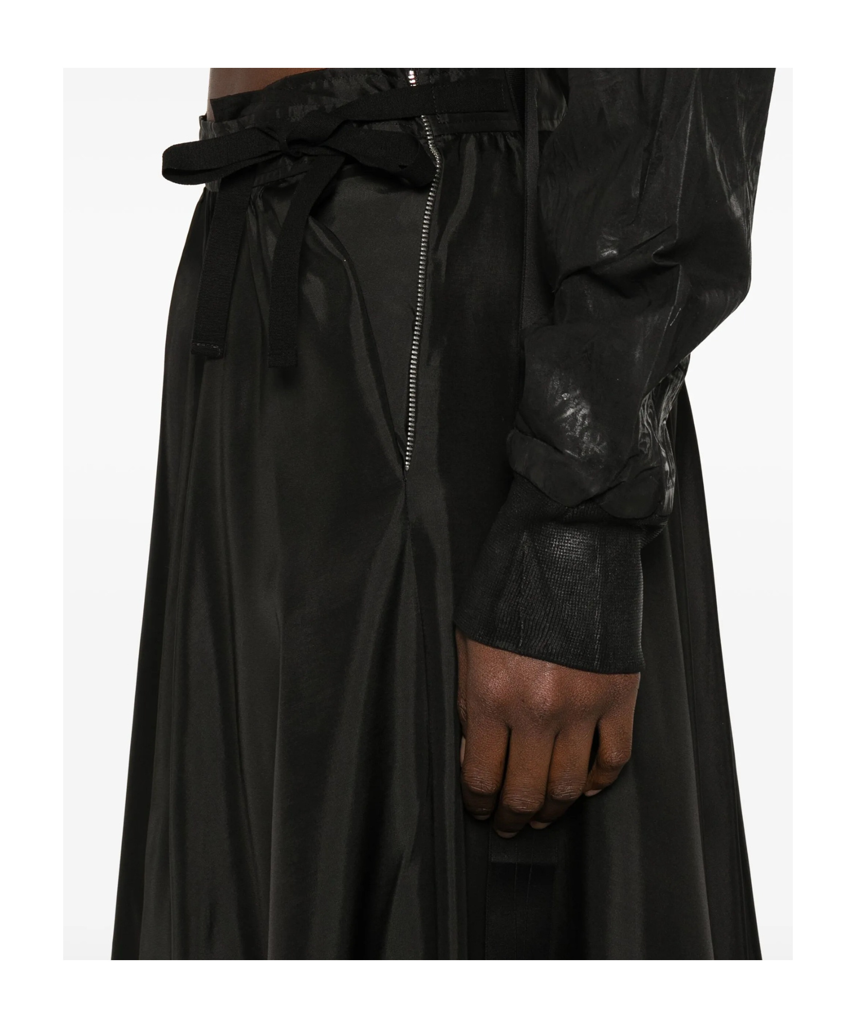Mm6 Maison Margiela Taffeta Maxi Skirt In Black