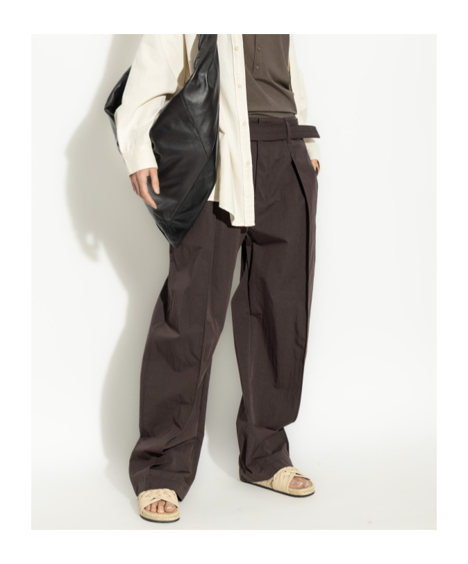 Lemaire Belt Loops Slacks In Brown