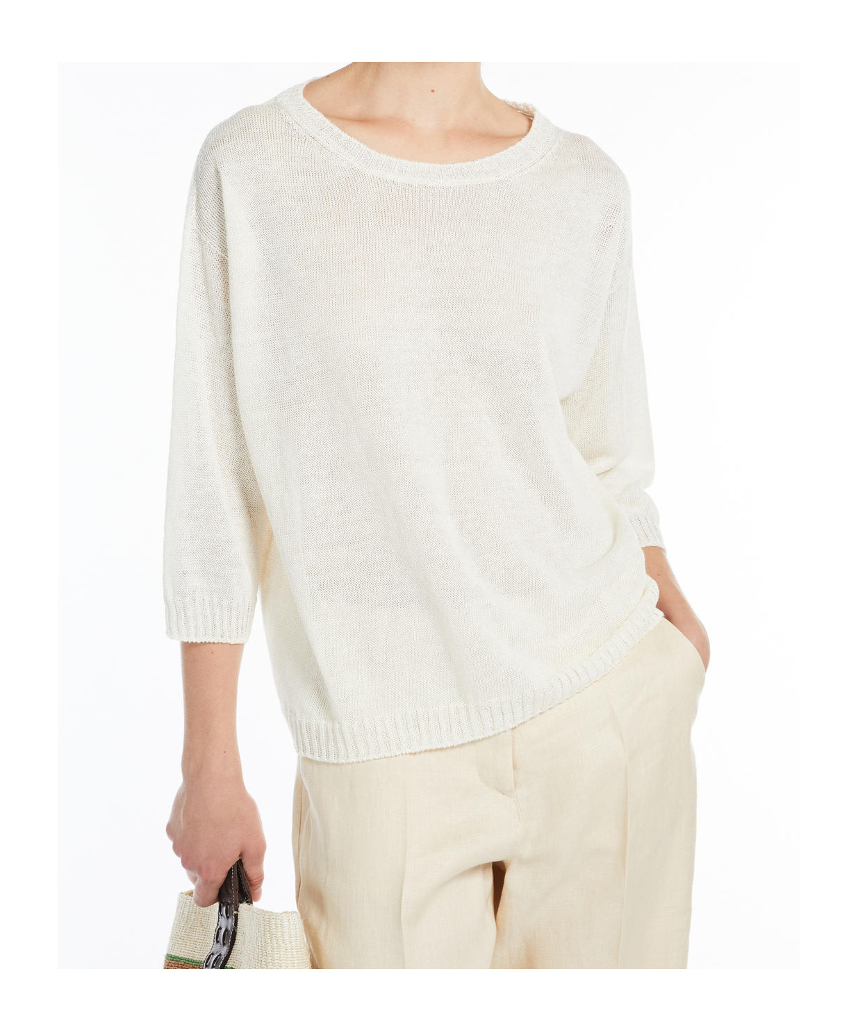Weekend Max Mara Round Neck T-shirt In White