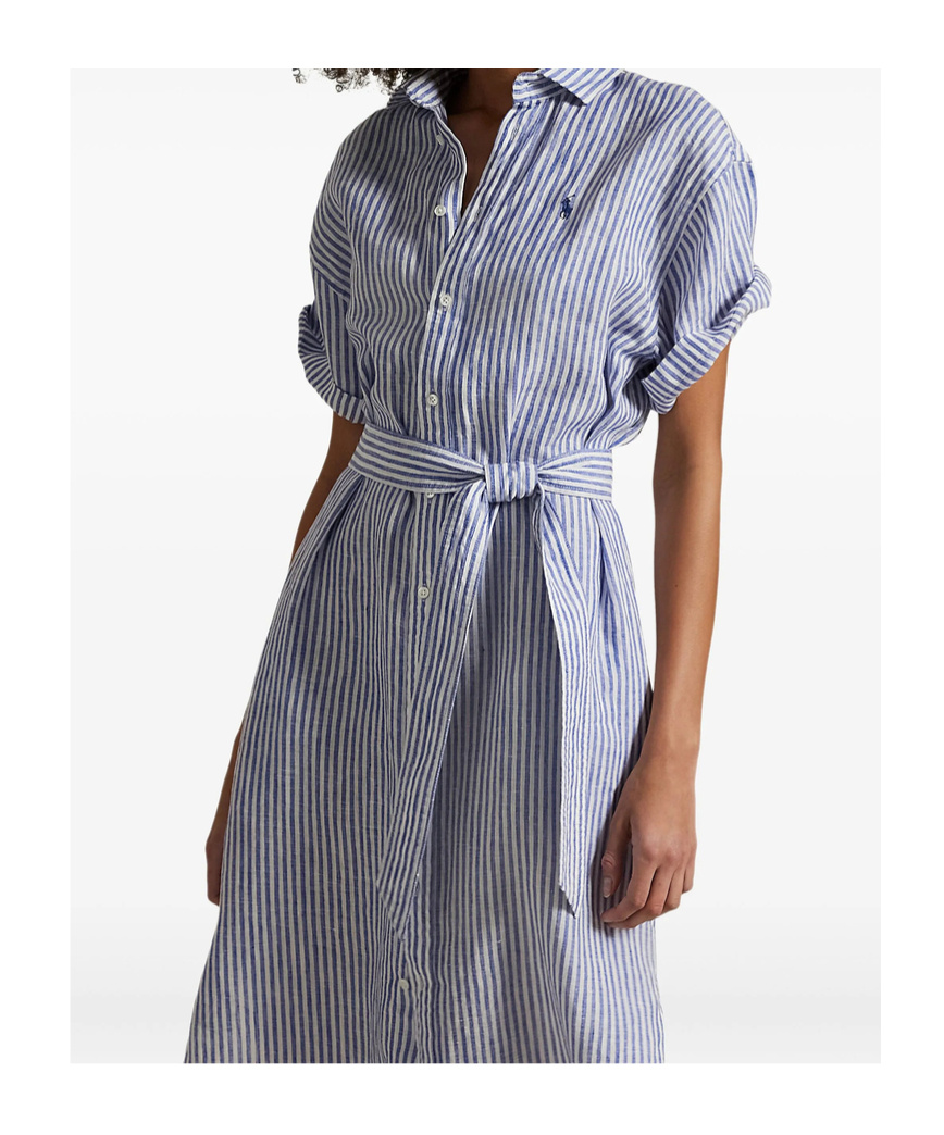 Shop Polo Ralph Lauren Linen Short Sleeve Dress
