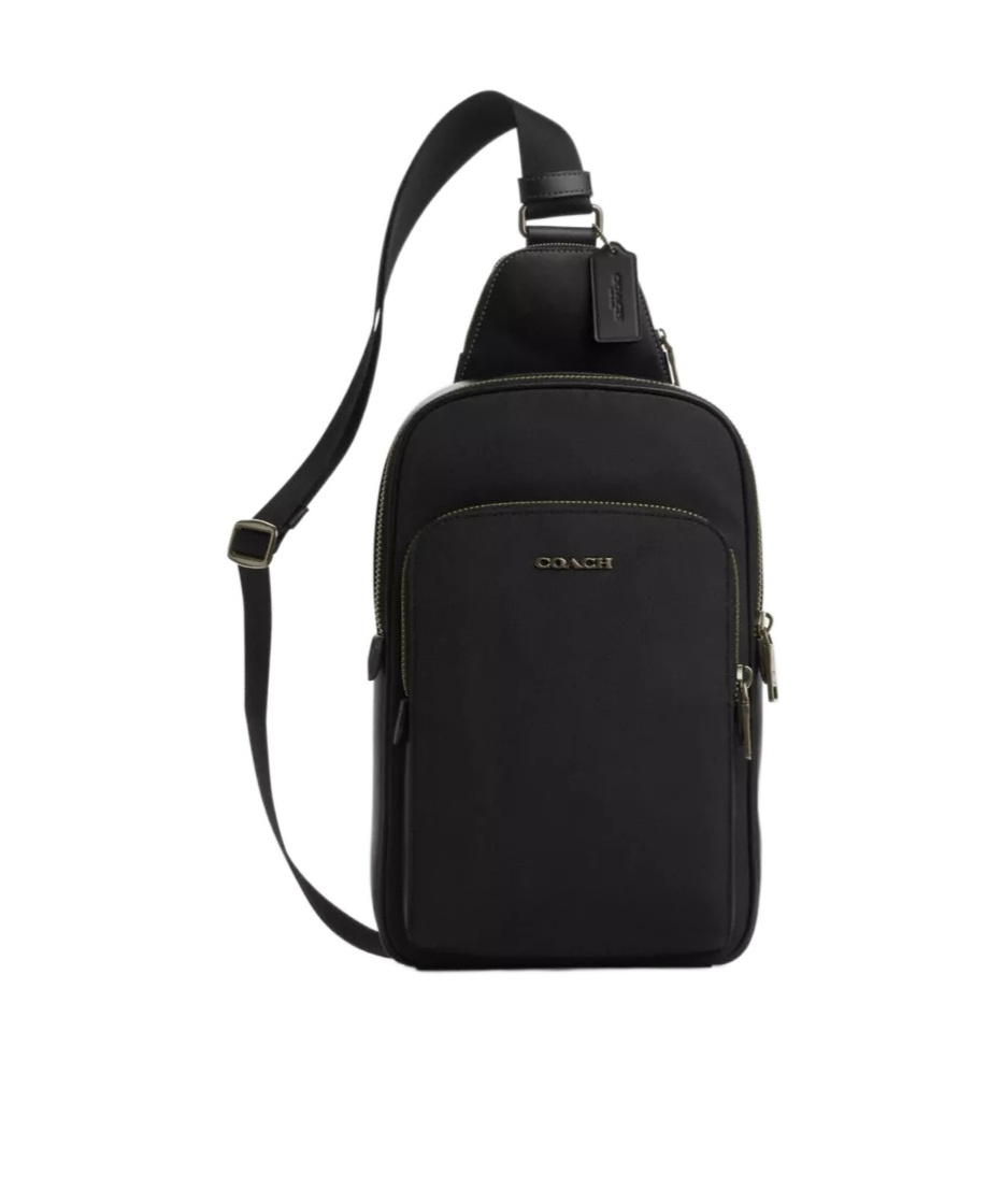 Coach Zipper Chest Pack In Black