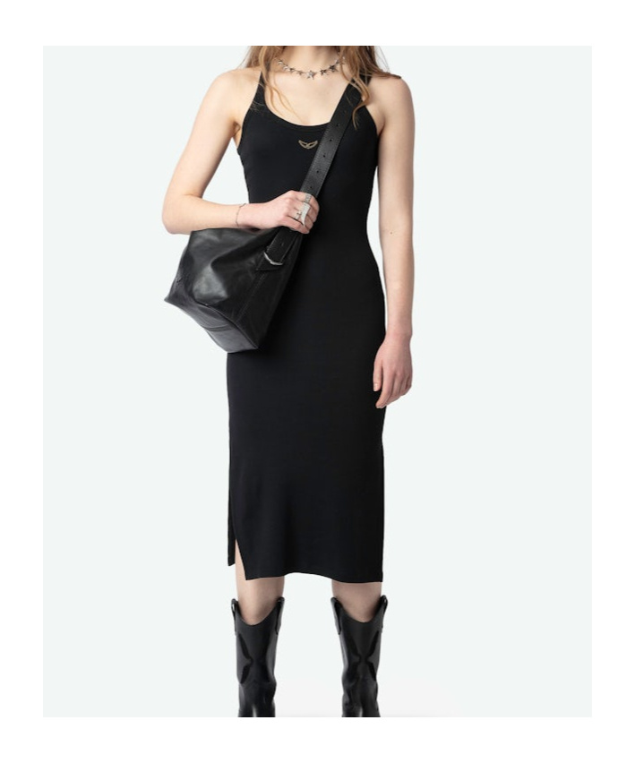 Shop Zadig & Voltaire Fine-ribbed Midi Dress