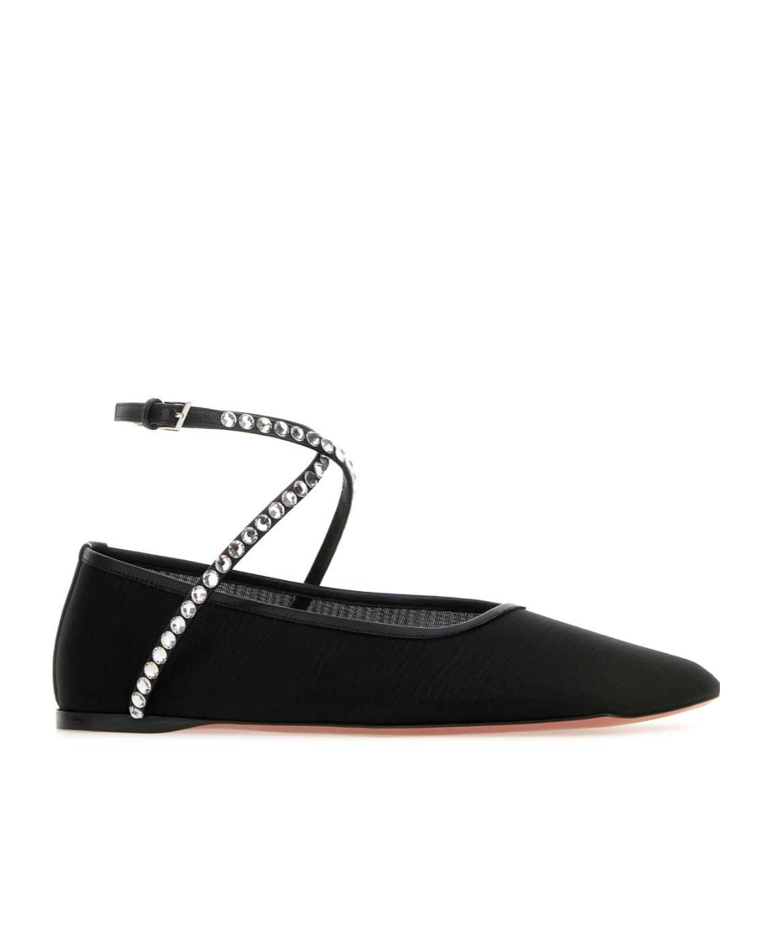 Shop Amina Muaddi Square-toed Ballet Shoes In Black