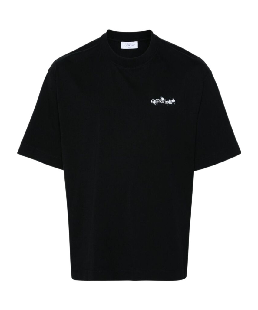 Off-white Graphic Print Short Sleeve Crew Neck T-shirt In Black