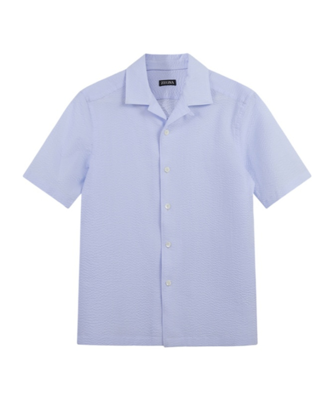 ZEGNA LAPEL SHORT-SLEEVED SHIRT