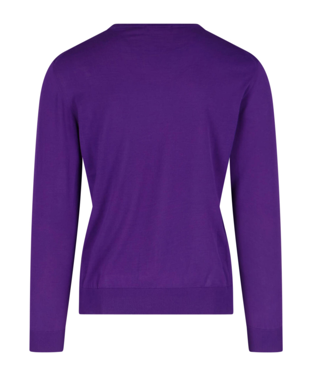 Drumohr Ribbed V-neck Sweater With Long Sleeves In Purple