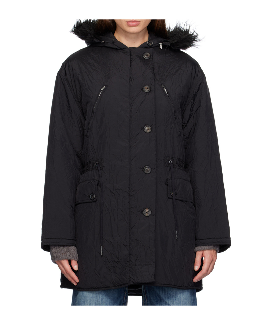 Our Legacy Subtle Parka Coat In Black