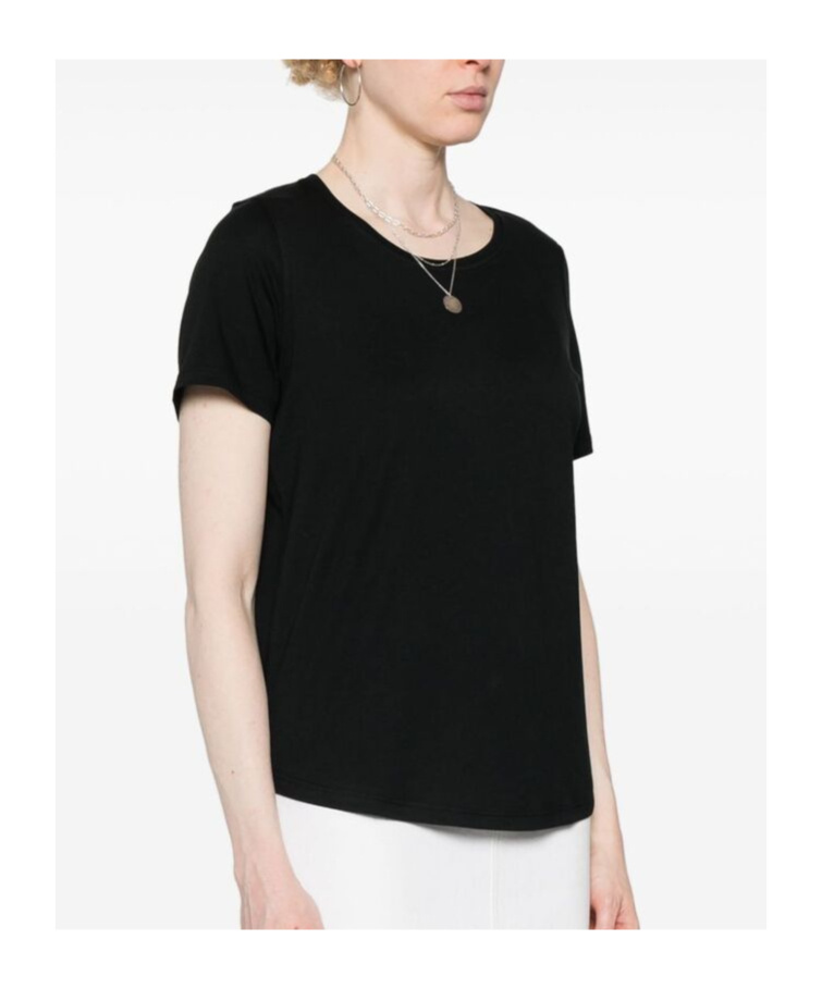 Shop Majestic Round-neck T-shirt In Black