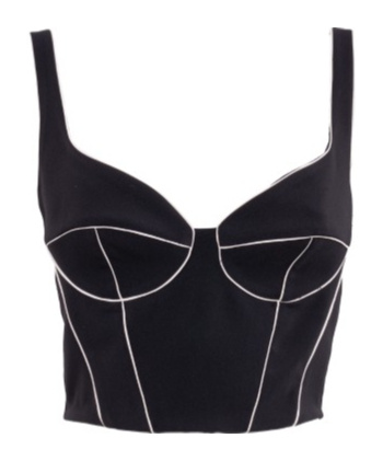 Elisabetta Franchi Contrasting Corset Top In Black