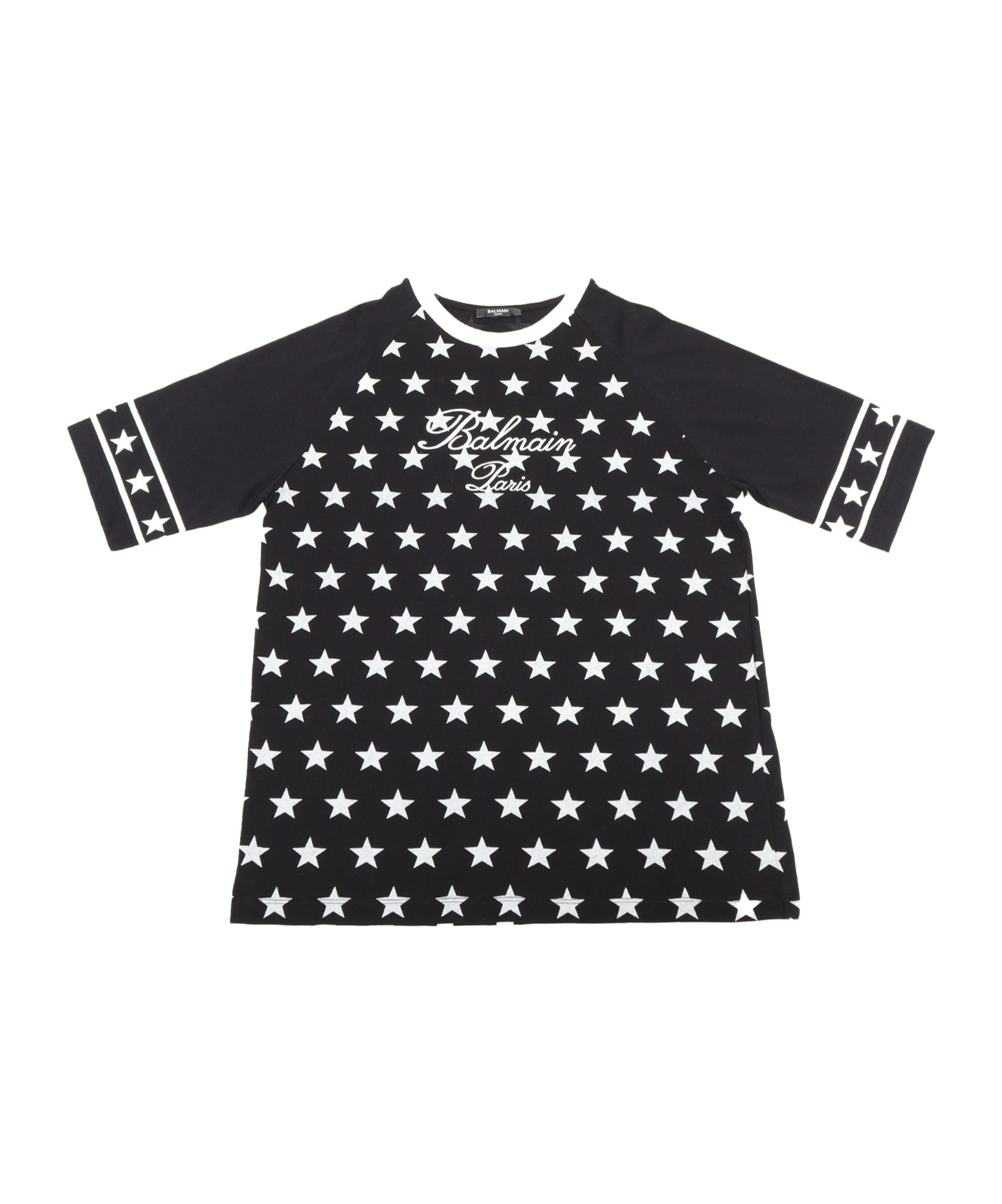 Shop Balmain Kids Star-printed Crewneck T-shirt In Black