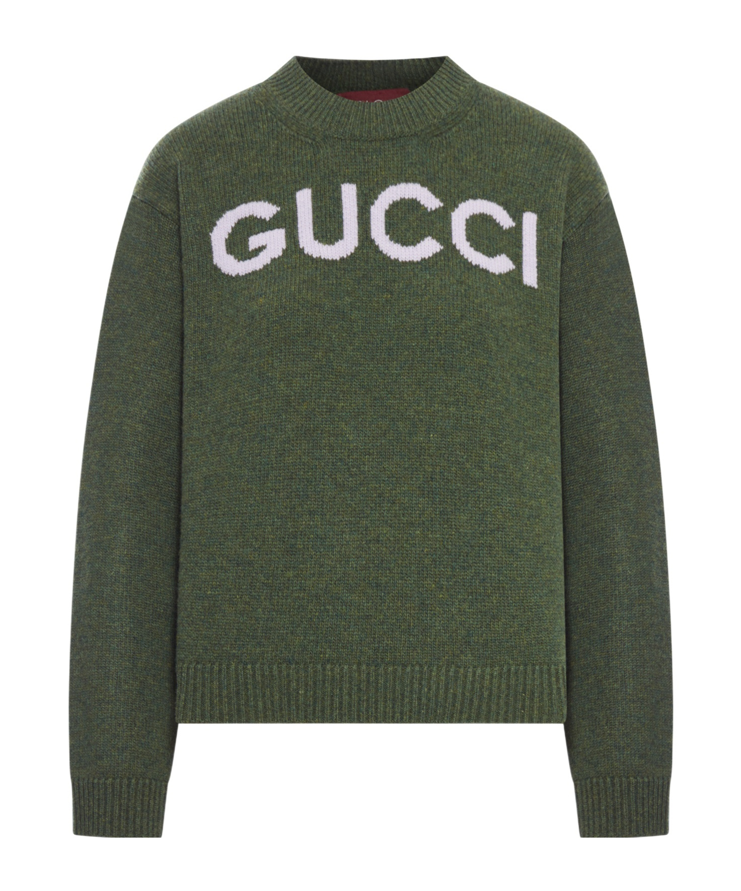 Gucci Crew Neck Wool Sweater In Green