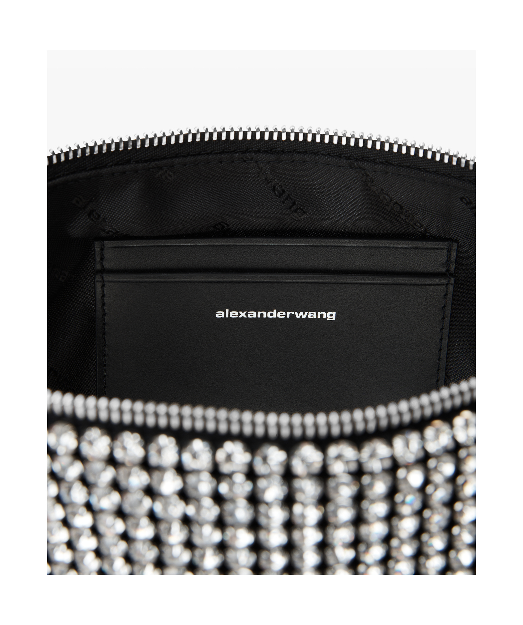 Alexander Wang Crystal Decorative Clutch In Black