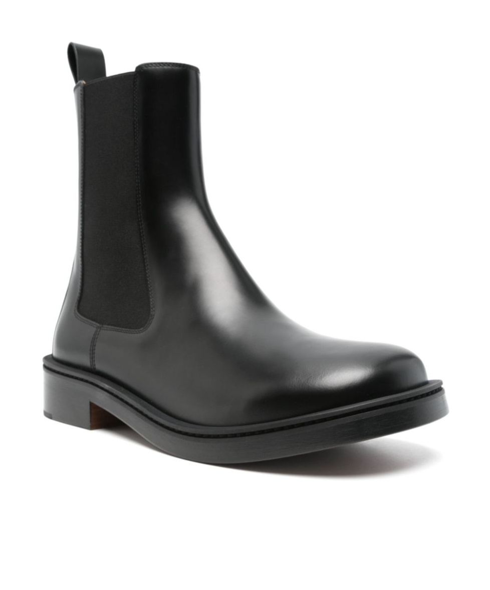 Alexander Mcqueen Calf Leather Chelsea Float Boots In Black