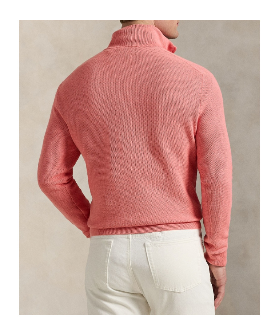 Polo Ralph Lauren Mesh-knit Cotton Sweater In Pink