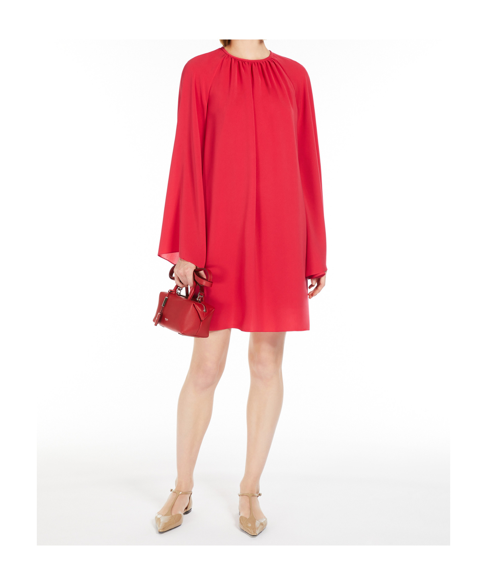 Max Mara Studio Madia Cady Tunic Top In Red