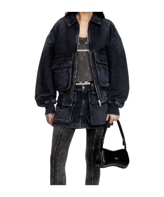 Diesel Jacket In Batavia-weave Denim In Black