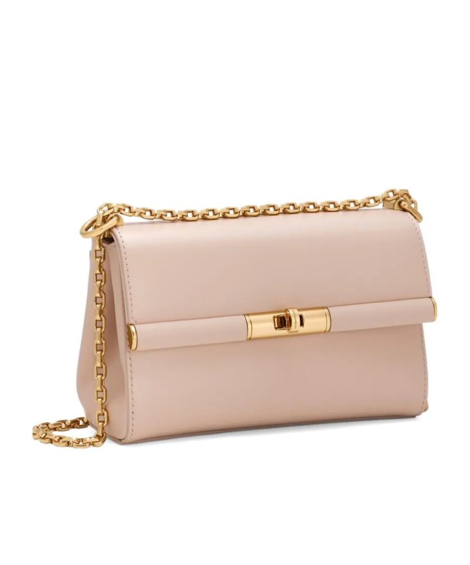 Dolce & Gabbana Small Marlene Satin Shoulder Bag In Dark Beige