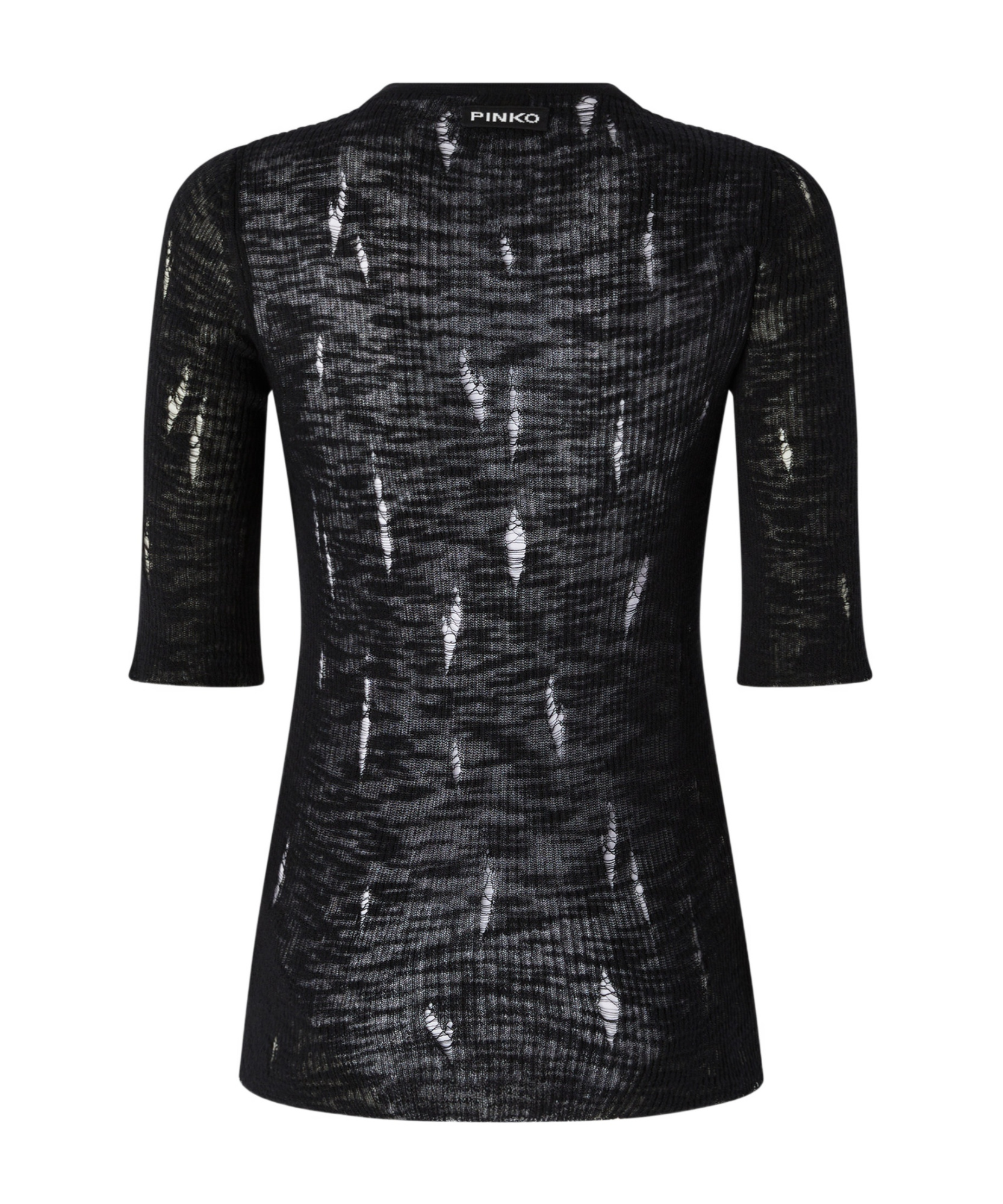 Pinko Lightweight Ribbed Seraph Sweater With Rips In Black