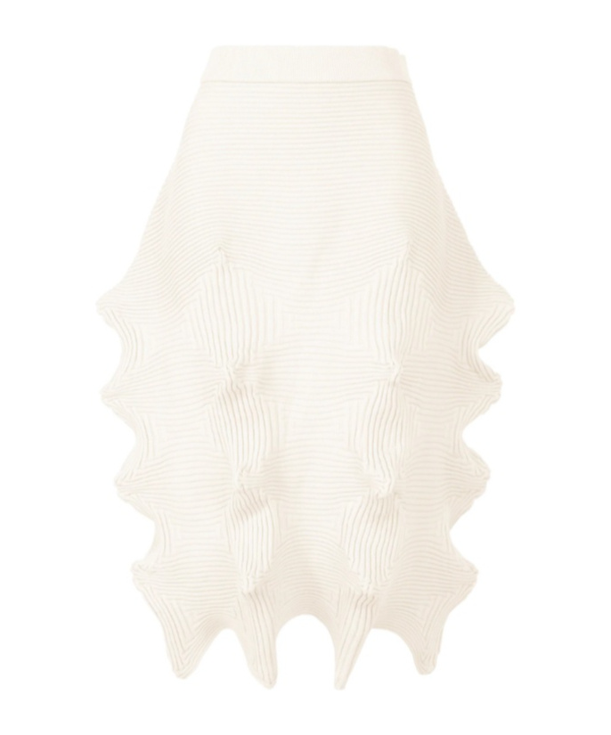 Issey Miyake Kone Kone Midi Skirt In Washi White