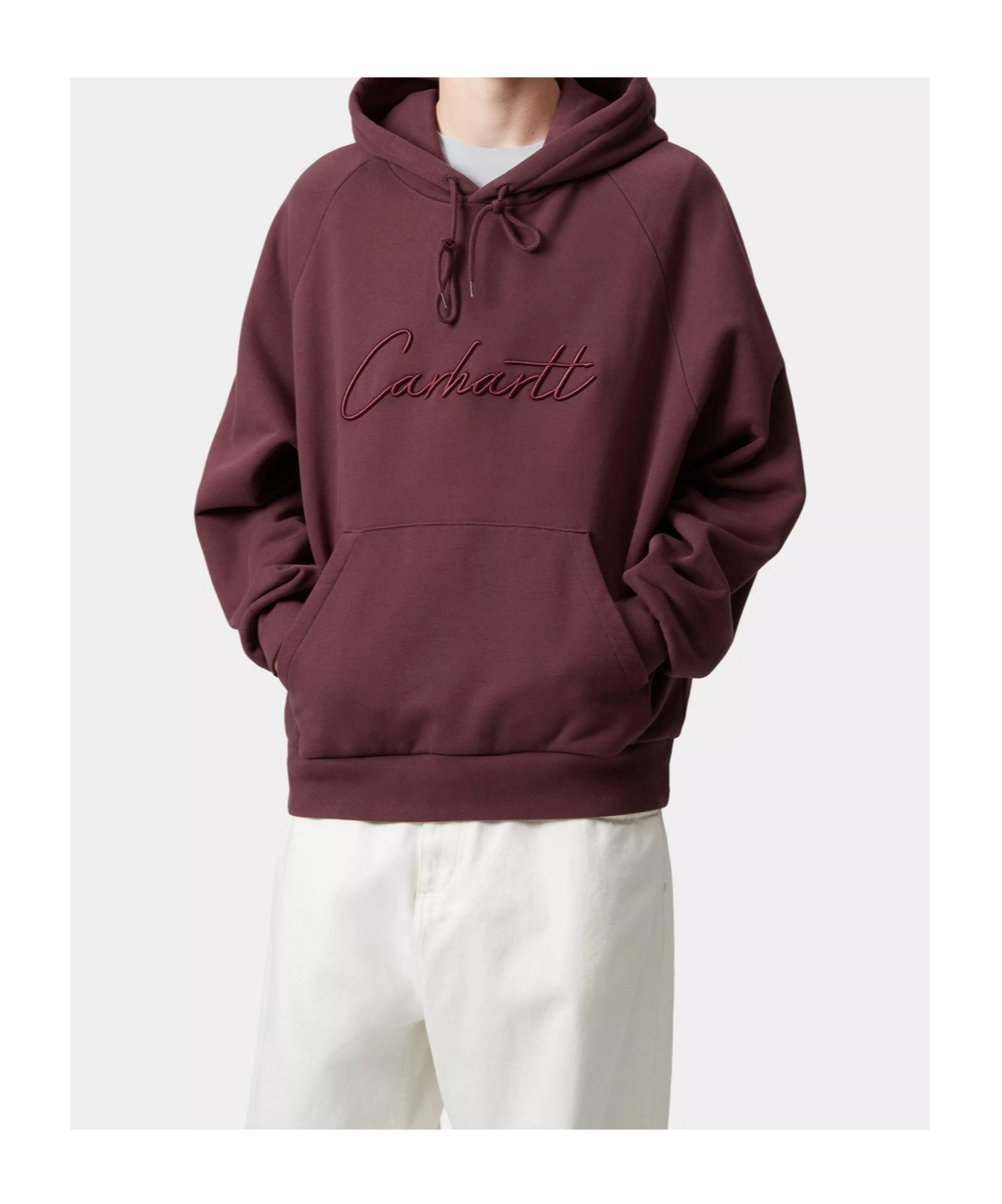 Carhartt Embroidered-logo Hooded Sweatshirt In Brown