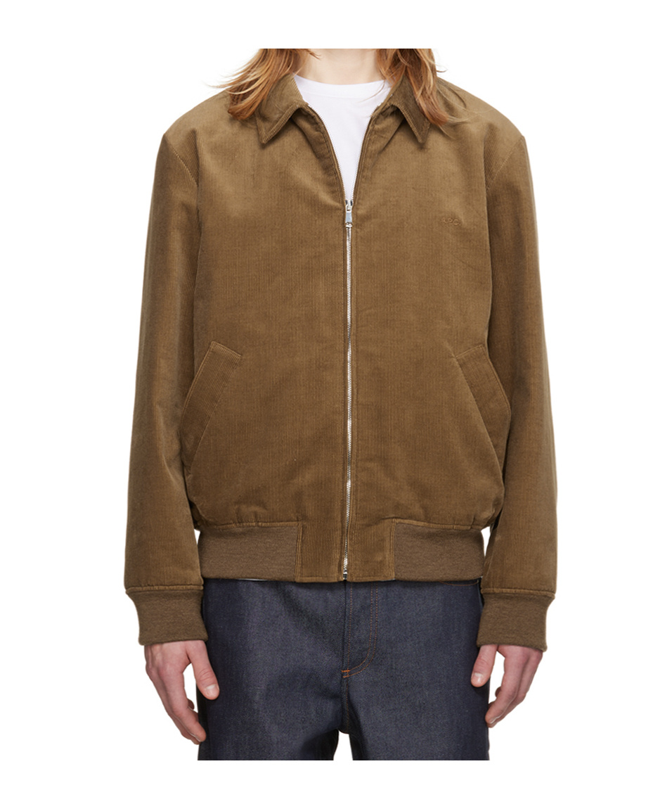 Apc Logo Embroidered Casual Jacket In Green