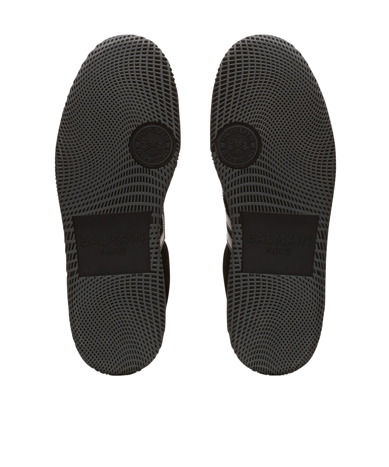Balmain Swan Suede Low-top Sneakers In Black