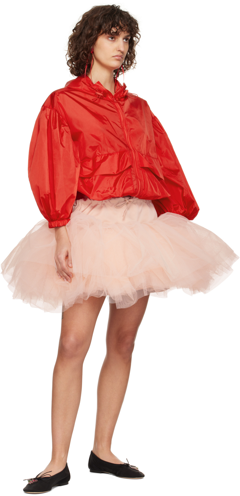 Simone Rocha Bow Ribbon Drip Earrings In Red