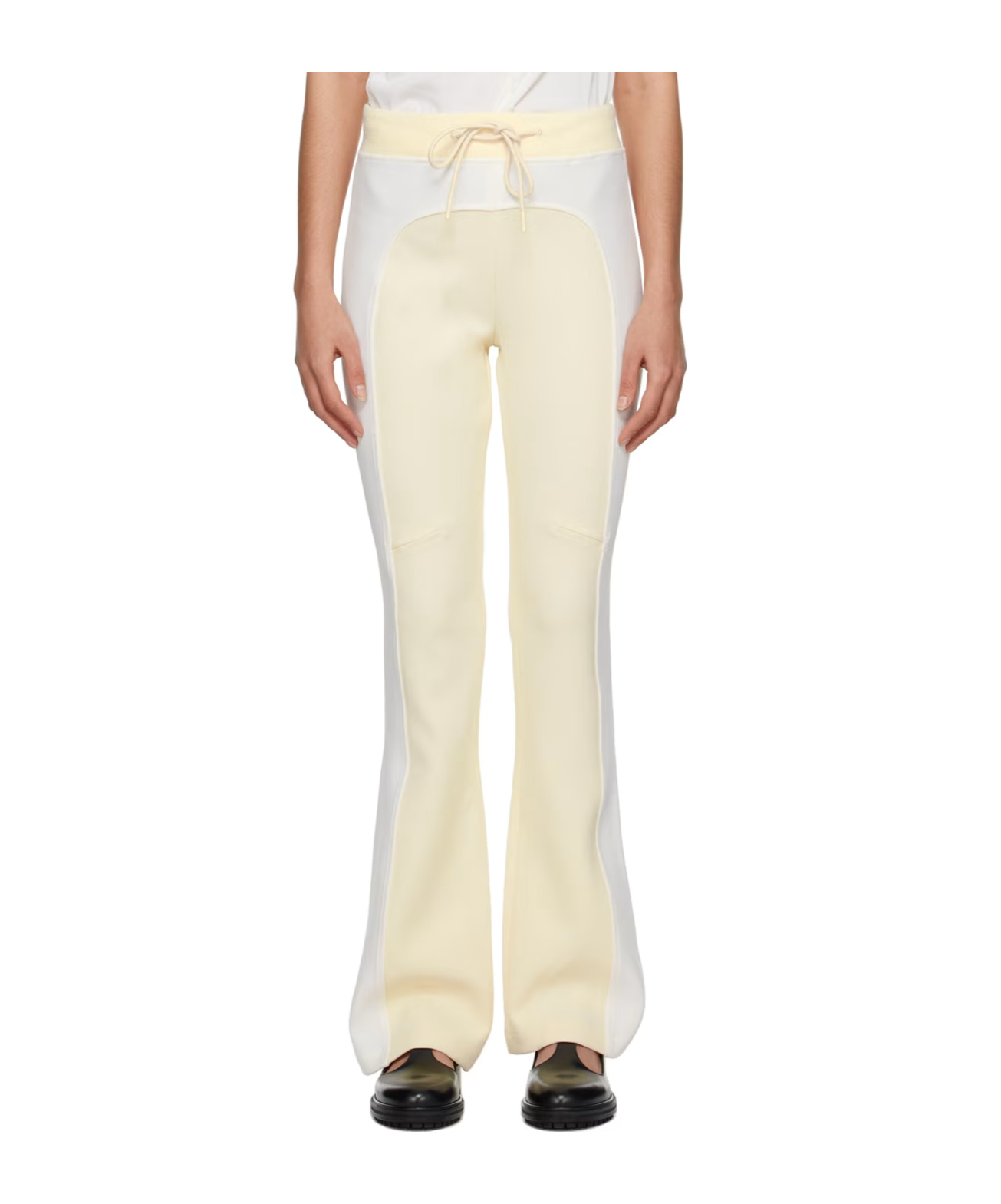 Open Yy Patchwork Casual Pants In Neutral
